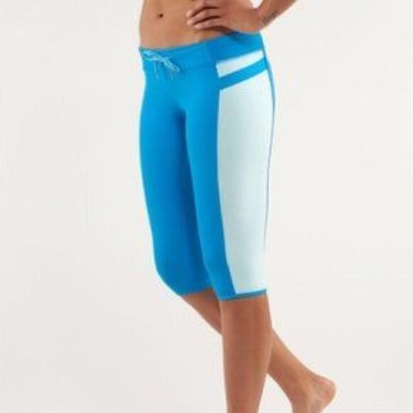 Lululemon Heat it up Ocean Blue Cropped leggings - Picture 2 of 8